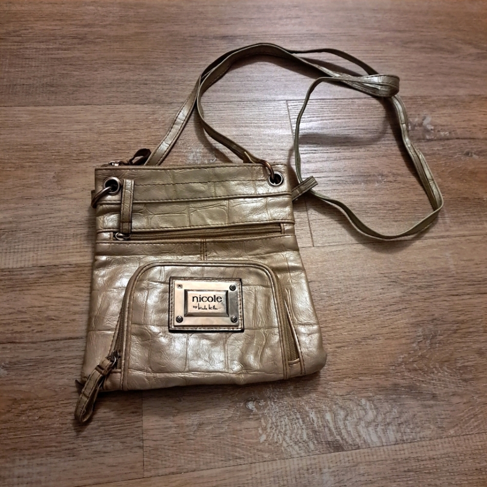 Nicole by Nicole Miller Gold Crossbody Bag